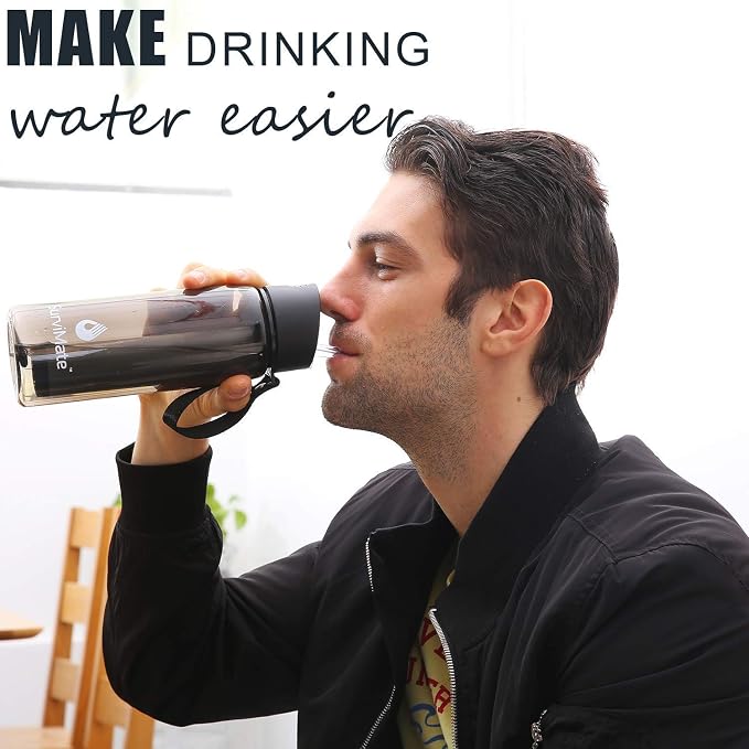 SurviMate Black and Blue Filtered Water Bottles