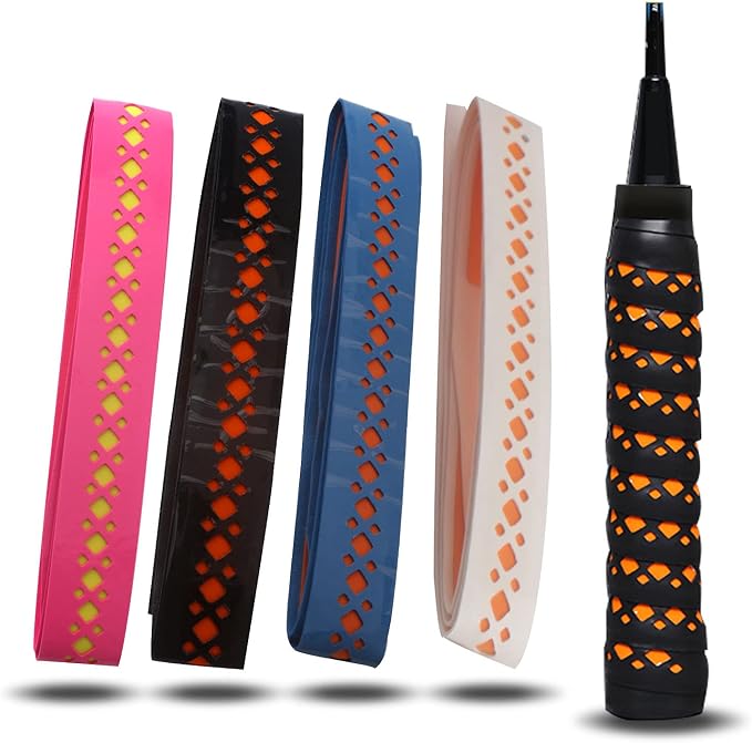 Double Layer Hollow Racket Overgrip, Super Absorbent Skid Resist Absorb Sweat Grip Tape, Handles Protection for Tennis Badminton Racquetball Squash Baseball