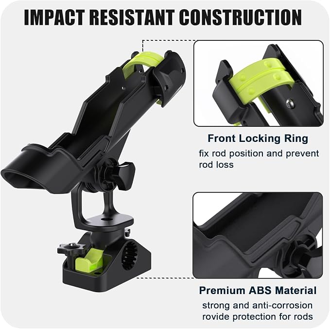 Combo Mount Fishing Rod Holders - 360 Degree Adjustable Boat Rod Rack