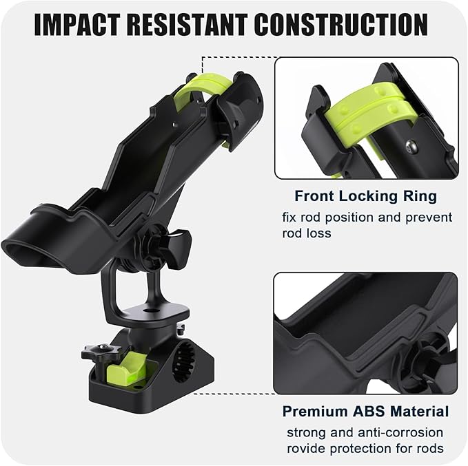 Combo Mount Fishing Rod Holders - 360 Degree Adjustable Boat Rod Rack