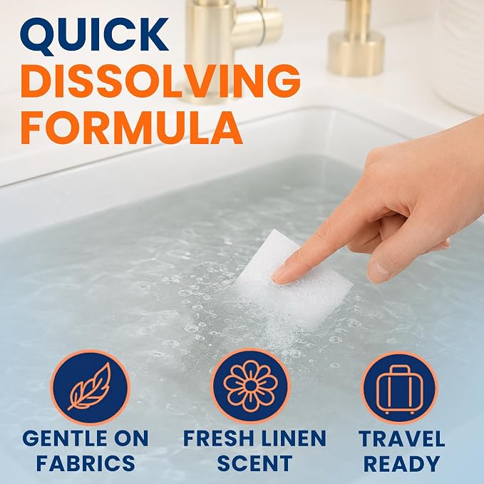 Travel Laundry Detergent Sheets Bundle – 50 Count Hand Wash + 20 Count Hand/Machine Wash Laundry Detergent Sheets for Sink Washing in Hotels, Cruises, Camping & Backpacking