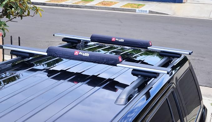 Allen Sports 24 inch Aero Roof Rack Pads with 8 ft Straps Set for Surfboards SUP Snowboard, Model 7010SU