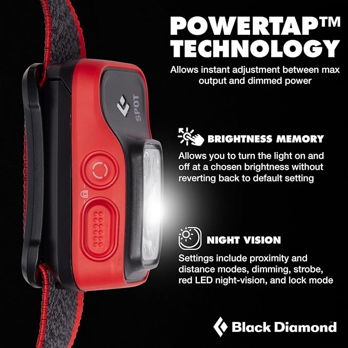 BLACK DIAMOND Spot 400 Headlamp | 400 Lumens Brightness, Dimmable | Waterproof & Durable | 3X AAA Battery Operated (Included) | BD Octane