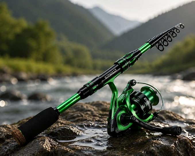 TORVEX Telescopic Fishing Rod,Travel Spinning Rod with Ceramic Guides, Stainless Steel Reel Seat, EVA Handle, Portable Collapsible for Bass Trout Catfish, Freshwater Saltwater, 6-9FT