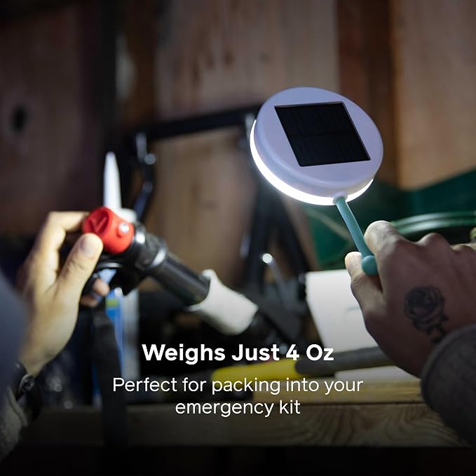 BioLite Solar FlexLight - Hands-Free, 40 Lumen Adjustable Rechargeable LED Work Light with 14" Flexible Silicone Arm, Dual Solar & USB-C Charging