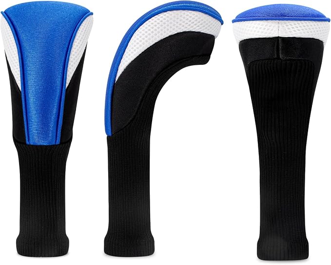 Golf Club Head Covers for Woods 3/4/5/6 Pieces Long Neck Mesh Sports Golf Club Headcovers Set with Interchangeable No. Tags 3 4 5 6 7 X Golf Accessories for Men Women