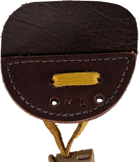 Hornet 3-Under Bison Tab – Handmade Leather Finger Tab for Traditional Archery, USA Made - Available in Medium, Large, Left and Right Hand
