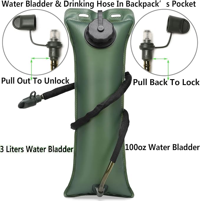 Running Hydration Vest Pack Tactical 3L Water Bladder Backpack Bag for Cycling Marathon Hiking Daypack Men & Women