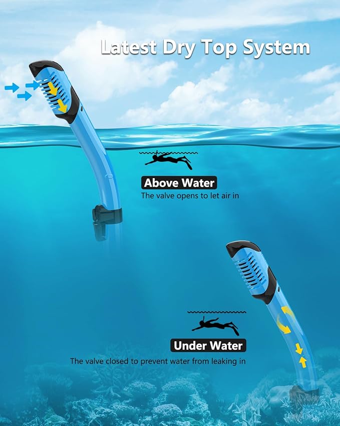 Snorkeling Gear for Adults 2-Pack | Anti-Fog & Anti-Leak Snorkeling Mask | Breath-Free Dry Snorkel | 180° Panoramic View with Quick-Dry Bags