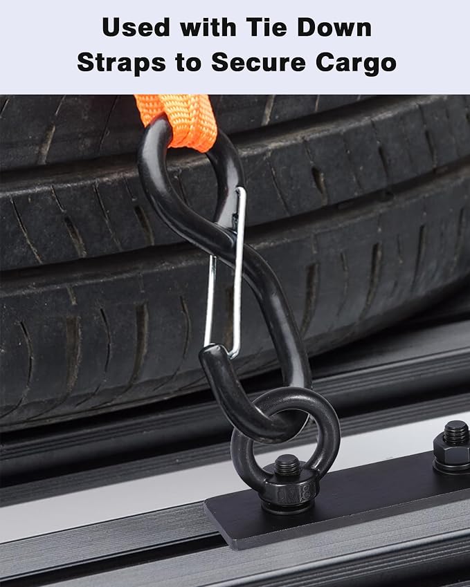 Load Stops Replacement T-Slot Truck Cross Bar, 304 Stainless Steel Roof Rack Brackets, Easy Install No Drilling, for Ladders, Kayaks, Skis, Pickup Truck & SUV Owners – 4 Pack