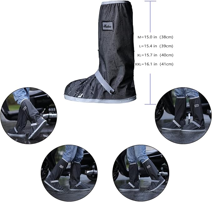Waterproof Rain Boot Shoe Cover with Reflector Reusable & Foldable