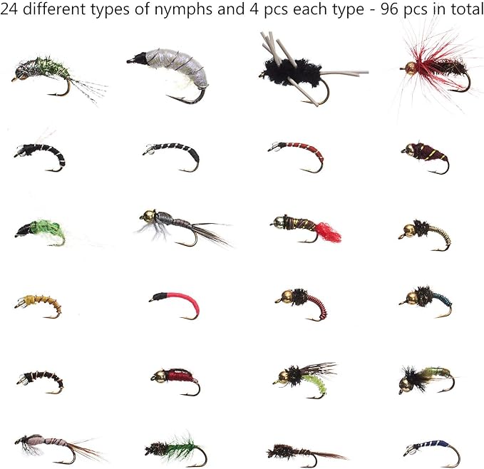 BASSDASH Fly Fishing Flies Kit Fly Assortment Trout Bass Fishing with Fly Box with Dry/Wet Flies, Nymphs, Streamers, Popper