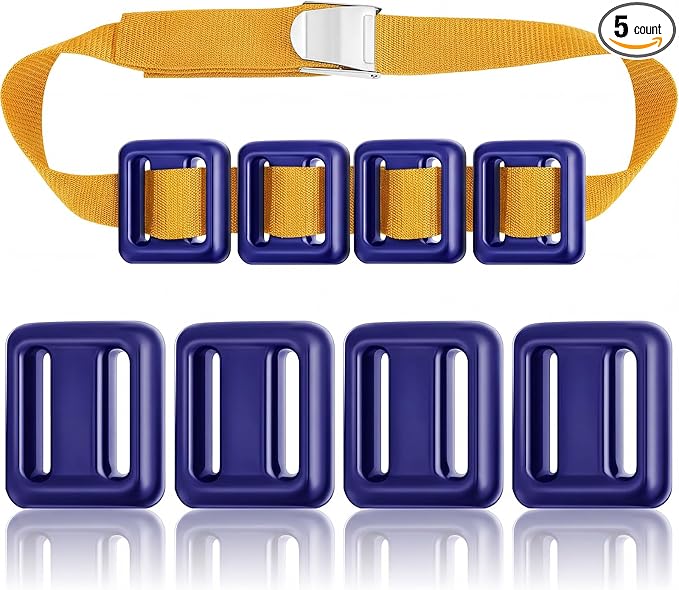Tellegloww 4 Pcs Dive Weights Belt for Scuba Diving Coated Dive Weights Nylon Dives Belt with 1 Metal Quick Release Buckle for Free Diving Spear Fishing
