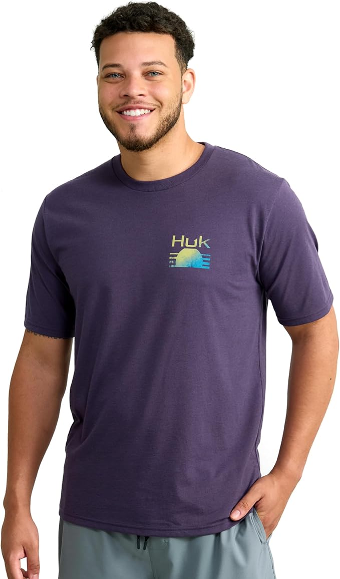 HUK Mens Performance Fishing Logo Tee, Short Sleeve T-Shirt for Men