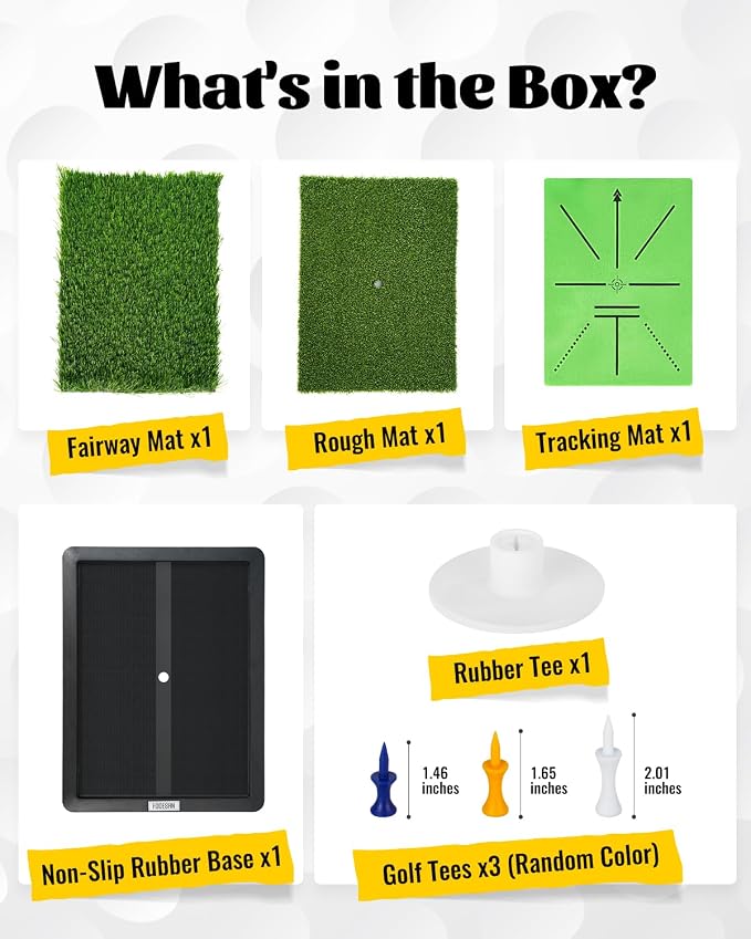 High-Precision Golf Hitting Mat – Practice Mat with Swing Path Feedback & Impact Detection – Indoor/Outdoor Use – Golf Swing Trainer for Home Training – Gift for Golfers, Beginners & Pros