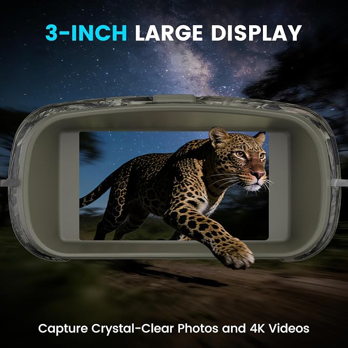 Night Vision Goggles for Adults, 4K Night Vision Binoculars with 5000mAh Rechargeable Battery and 32GB TF Card for Hunting, Wildlife Observation and Security