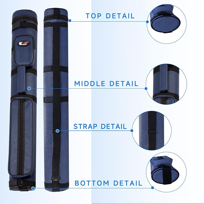 GSE Games & Sports Expert 2x2 Deluxe Hard Billiard Pool Cue Stick Carrying Case, Billiard Cue Case, Billiards Accessories (Several Colors Available)