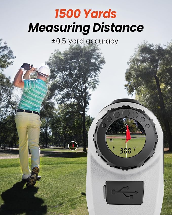 Bestsee Golf Rangefinder with Slope -1700 Yards Laser Range Finder Golf for Hunter, High-Precision Flag Pole Locking Vibration, 7X Magnification, USB-C Rechargeable Rangefinders Magnet Strip