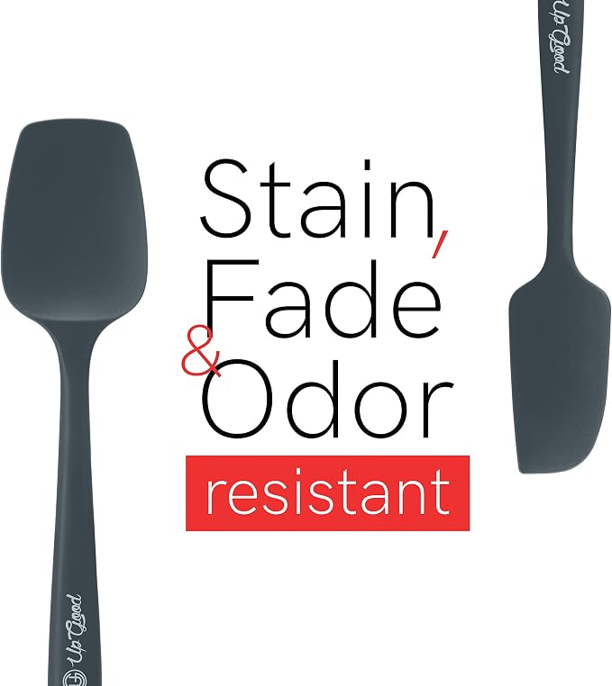 UpGood Silicone Spatula Set 600°F - High Heat Resistant Nonstick, Small and Large Kitchen Spatulas - Flexible BPA Free Professional Grade Cookware - Utensils for Cooking, Baking, Mixing(4 Pcs, Grey)