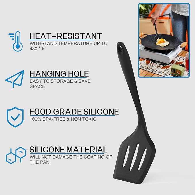 Wesqunie Camping Cookware Cooking Utensils Set - 25Pcs Camp Kitchen Essentials Kit, Portable Outdoor Camper Gear Accessories, Overland Equipment for RV Picnic Grill