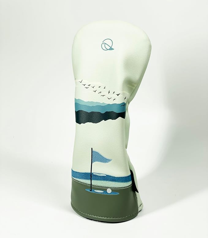Golf Headcover for Hybrids and Fairway Woods Premium Leather Head Cover. Digitally Printed and Embroidered Design.