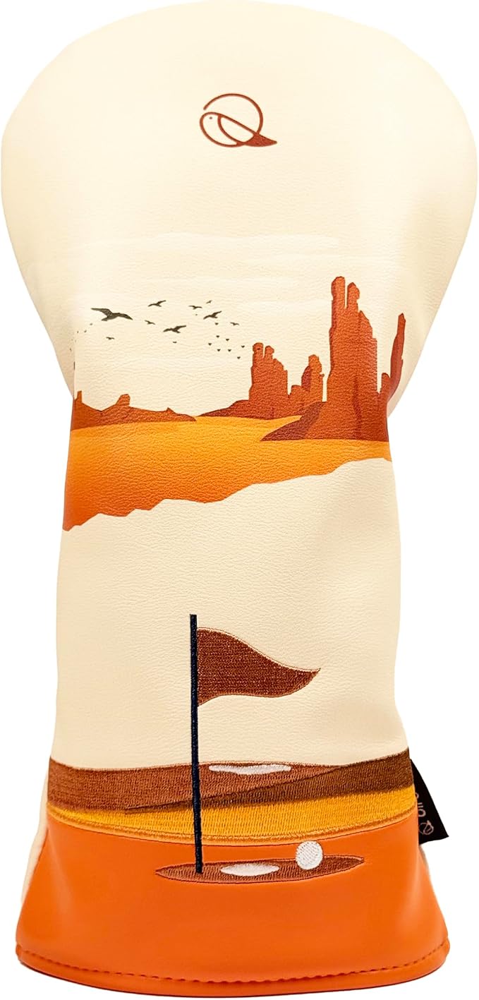 Golf Driver Headcover birdskie Premium Leather Head Cover. Digitally Printed and Embroidered Design. Head Cover for Your Driver by birdskie.