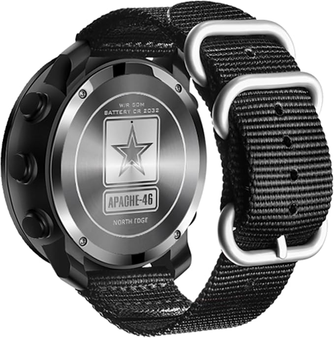 DIDITIME Tactical Watches for Men, Military Watches for Men, Waterproof 164FT, Fitness Watch, Mens Digital Watches with Compass, Metronome, Pedometer, Lightweight Breathable Nylon Watch
