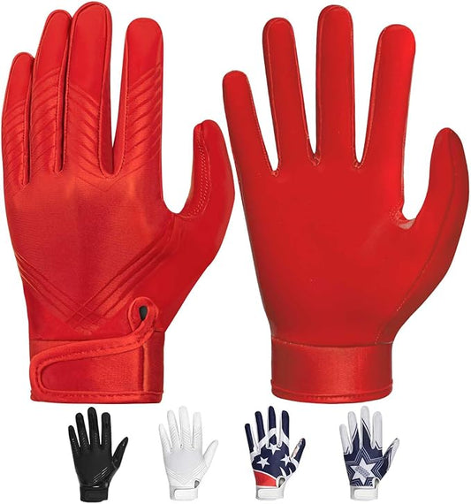 RIGWARL Football Gloves Adult Men, Youth Kids Football Gloves with Super Sticky Grip, Receiver Glove Adult Youth Kids Best Gift for Father‘s Day