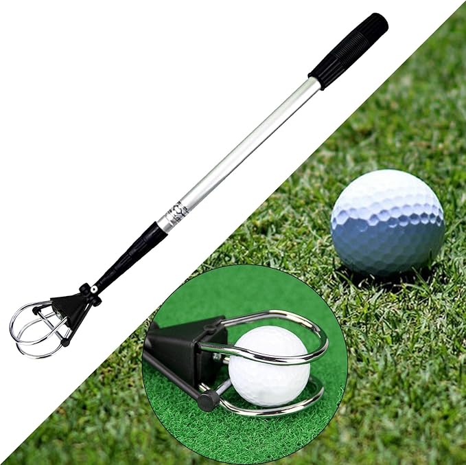 Golf Ball Retriever Telescopic Pick Up Tool Adjustable Aluminum Alloy Grabber Putter Device Tennis Ball Gatherer Extendable Function Suitable for