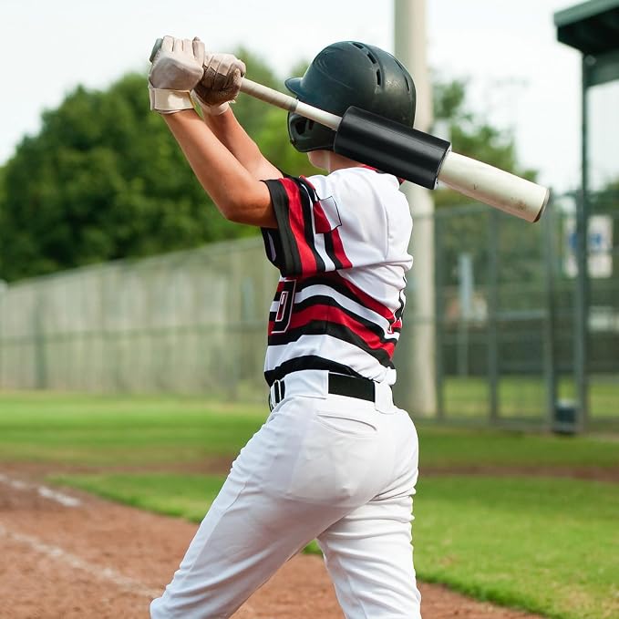 WinnerWhy 2 Pcs Baseball Bat Weight Sleeve 24 oz Black Baseball Batting Donut Training Aid, Adjustable Bat Weight for Youth Overload Swing Training