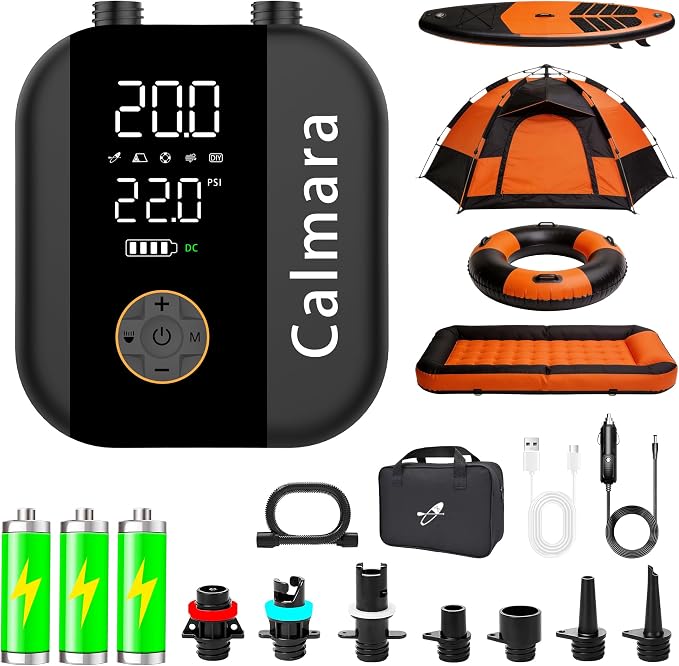 B1 Electric Paddle Board Pump,Rechargeable 10000mAh Cordless/12V DC 22 PSI High Pressure SUP Pump,Inflation & Deflation,Auto-Off for Stand Up Surfing Kite,Tent,Boat Gift for Men