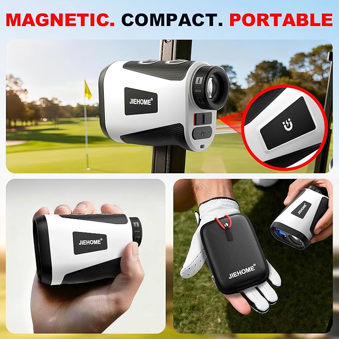 Golf Rangefinder with Slope & Magnet, 7 Modes(Triangulation) Upgraded Range Finders, 1200 Yards, 7X Magnification, Rechargeable Range Finder for Golfing Hunting Golf Accessories for Men Women