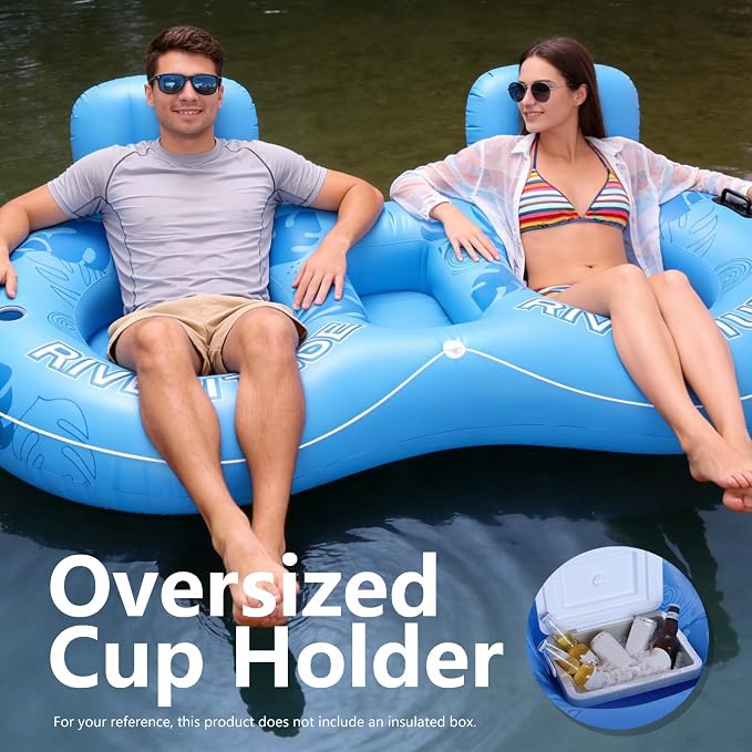 Inflatable Tanning Pool Lounger Float for 2 Person