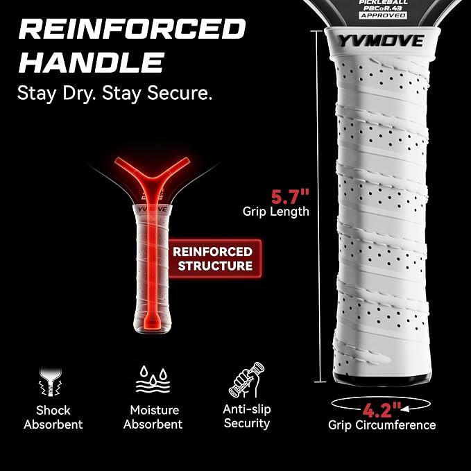 Pickleball Paddles | USAPA Approved | Raw Carbon Fiber Face | Max Control & Effortless Power | 16MM Core Anti-Shock | Intermediates to Pros