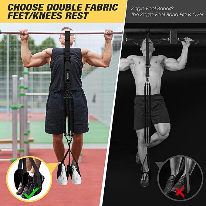 Ayombo Pull Up Assistance Bands, Resistance Bands for Pull Up Bar Workout, Adjustable Heavy Duty Pull Up Assist Equipment with 4 Assistance Bands, Home Gym Fitness Exercise Strength Training