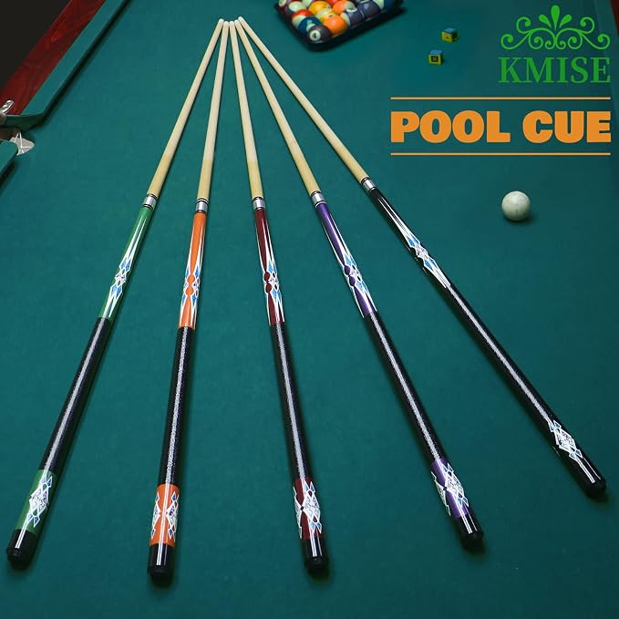 Kmise Pool Stick Set of - 58" Pool Cue Stick, Canadian Maple Professional Billiards Pool Cue, Pool Sticks for Adults, 18~21oz Multiple Colors