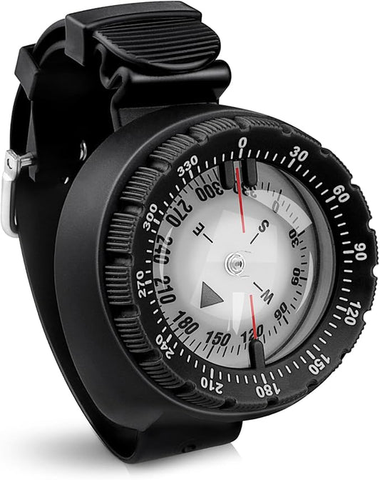 Scuba Compass, Professional Waterproof 5ATM Dive Wrist Compass with TPU Band for Outdoor Sports Diving, Sailing, Hiking, Survival Emergency