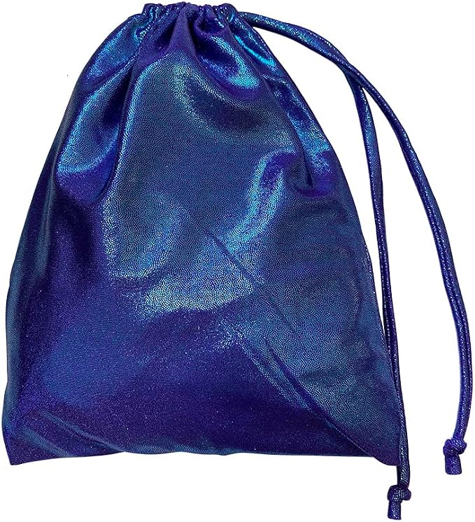 LIL'FOX 8"x10" Drawstring Gymnastics SMALL GRIP BAG 26x20cm - Lightweight Bag for Personal Equipment - Shiny Foil Rhinestones