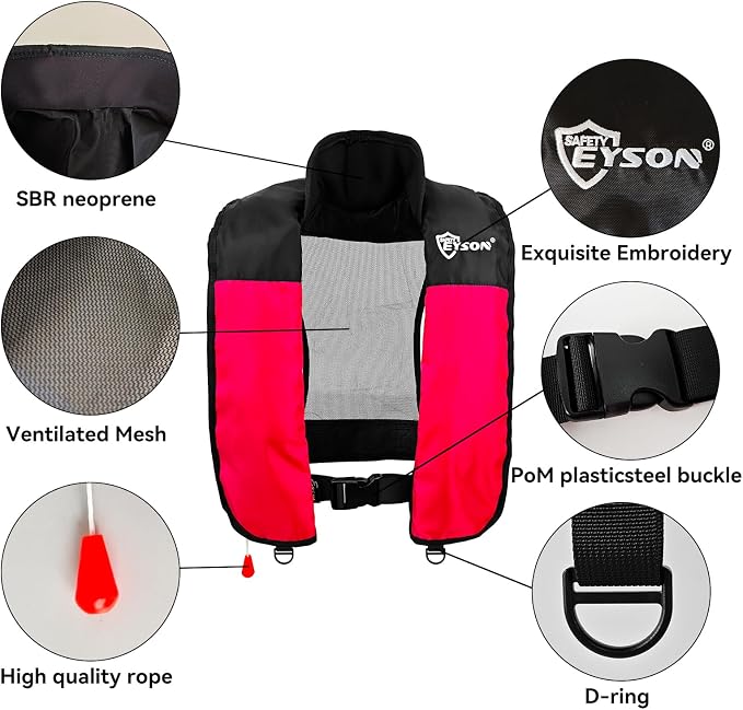 Automatic Inflatable Life Jacket,Preserver PFD for Adults,Life Vest for Adult,Supports Weight up to 330 pounds