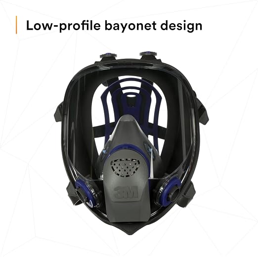 3M Ultimate FX Full Facepiece Reusable Respirator, FF-402, NIOSH, ANSI, Six-Strap Harness for a Secure Comfortable Fit, Cool Flow Valve, Passive Speaking Diaphragm, Medium