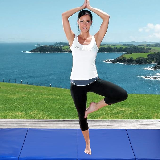 Gymnastics Tumbling Mats Portable Gymnastics Mat Folding Tumbling Mat Thick Yoga Mat Exercise Mat with Carrying Handles for home Workout outdoor Yoga Gymnastic