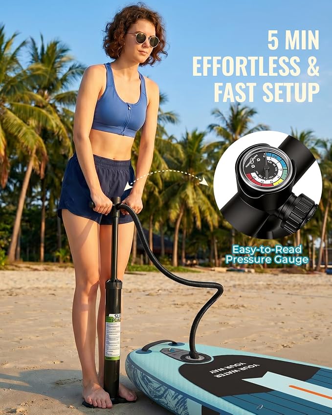 11'x34 Inflatable Paddle Board for Adults Youth, Extra Wide 430LBS Capacity SUP, Stable 2-3 Person Family for Lake Ocean Fishing Surfing Yoga, Includes Accessories