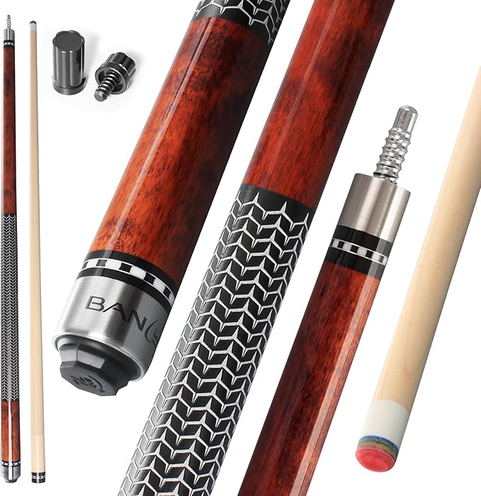 Banly Pool Cue Stick - 58" Canadian Maple Pool Cue 12.5mm Low Deflection Pool Stick Piano Lacquer Finish Professional Cue Stick