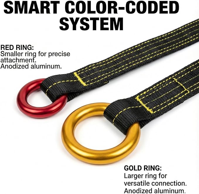 Tree Arborist Friction Saver Tree Climbing Cambium Saver Loop Belt Sling Retrievable Anchor 35.4 inch/43 inch