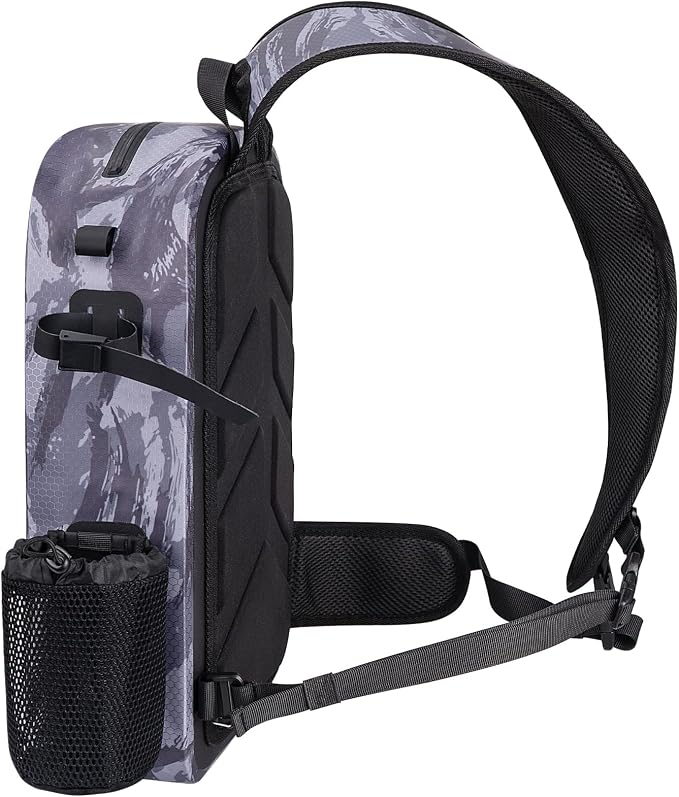 THKFISH IPX8 Waterproof Fishing Backpack with Rod Holder, Lightweight Fishing Sling Bag, Move Freely Fish Gifts for Men