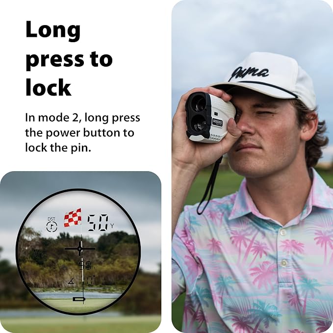 Gogogo Sport Vpro GS24 Golf & Hunting Laser Rangefinder, 7X Magnification, 1200 Yard Distance Measuring Range Finder with High-Precision Flag Pole Locking Vibration Function Slope Mode Continuous Scan