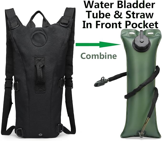 Running Hydration Vest Pack Tactical 3L Water Bladder Backpack Bag for Cycling Marathon Hiking Daypack Men & Women