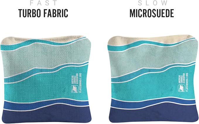 ACA Synergy Pro Professional Cornhole Bags Dual Sided Regulation 6x6 Set of 4 Multicolor Waves Blue