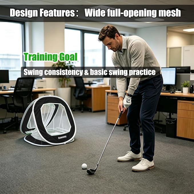 3-in-1 Pop Up Golf Chipping Net – Precision & Distance Trainer, Easy Indoor/Outdoor Setup – Ideal Gift