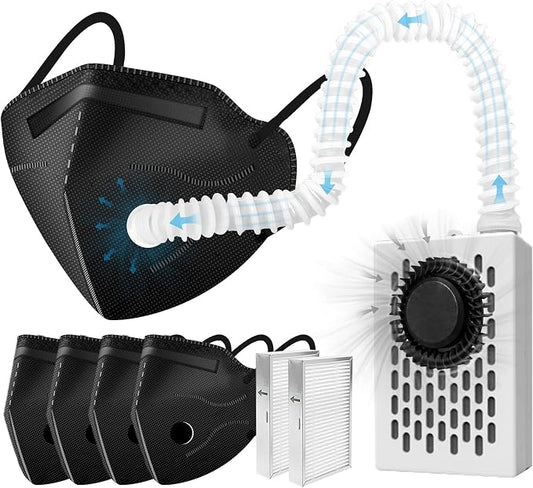 Electric Wearable Air Purifier Maskes,Air Supply,With HEPA Filter,for Dust Work,Painting, Machine Polishing, Welding
